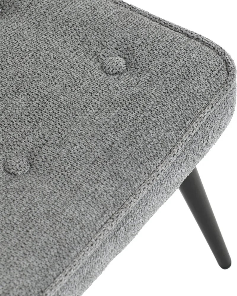 Relaxačné kreslo ušiak s taburetom ROYAL II — kov, látka, sivá