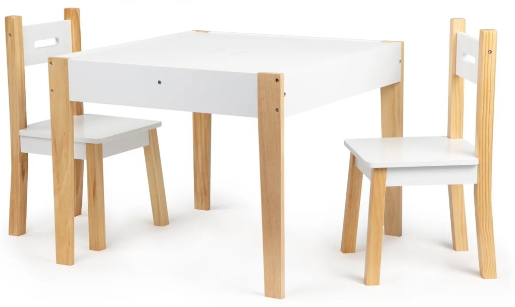 Detský stolík s 2 stoličkami Ecotoys Patrys biely