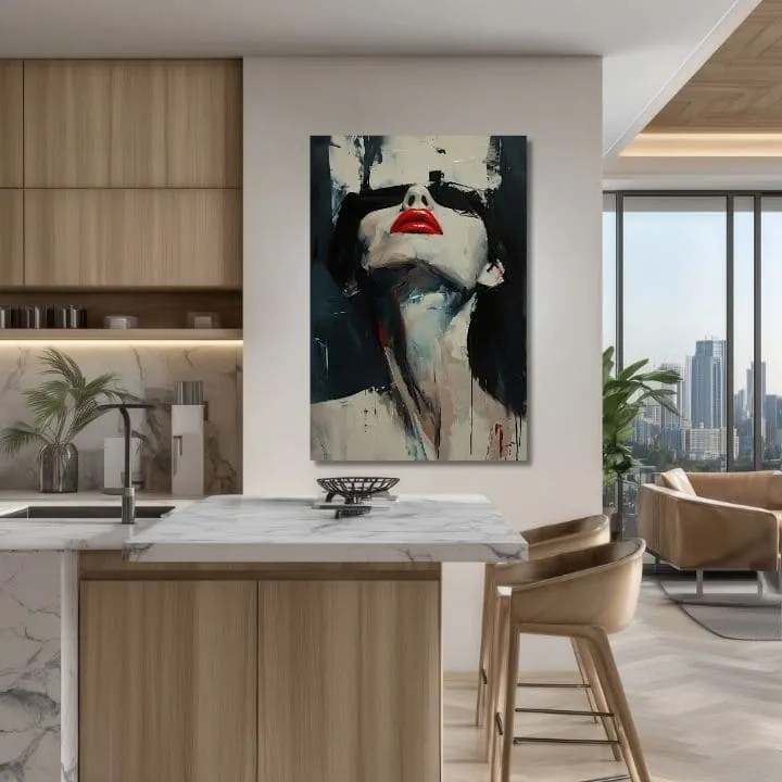 Obraz na plátne Červené Pery - Dramatický Dizajn