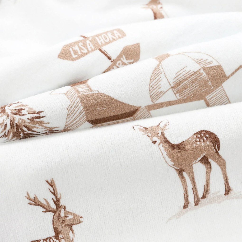 Goldea flanelové posteľné obliečky - beskydy 220 x 200 a 2ks 70 x 90 cm