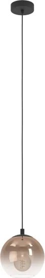 Eglo 901923 - Závesný luster na lanku ARISCANI 1xE27/60W/230V čierna/béžová/dymová