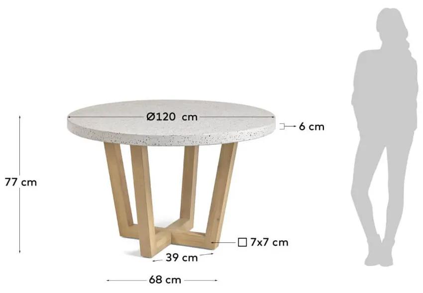 Záhradný okrúhly stôl shanelle ø 120 cm biely MUZZA