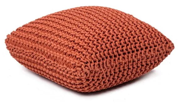 Tehlovo červený vankúšový puf Bonami Essentials Knit