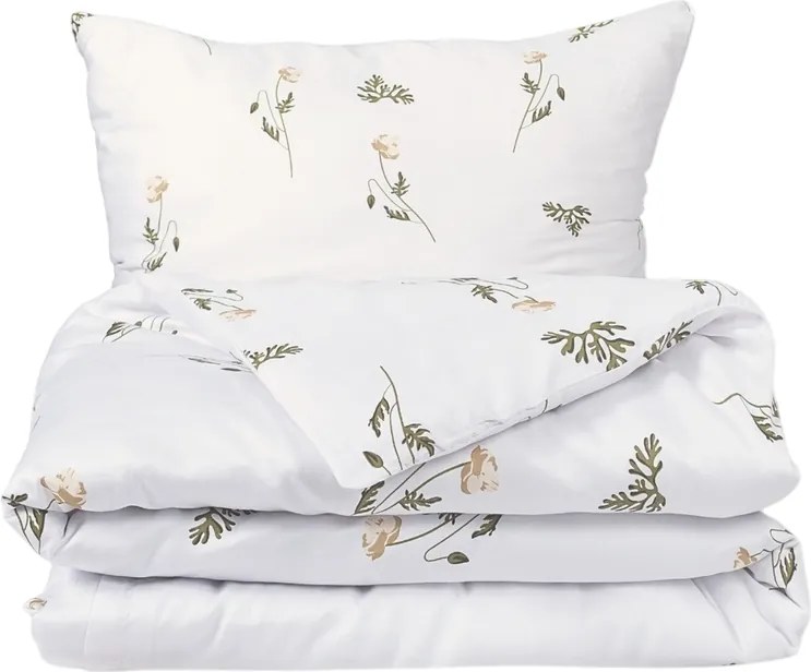 Matex Saténové obliečky Lúčny kvietok, 140 x 200 cm, 70 x 90 cm