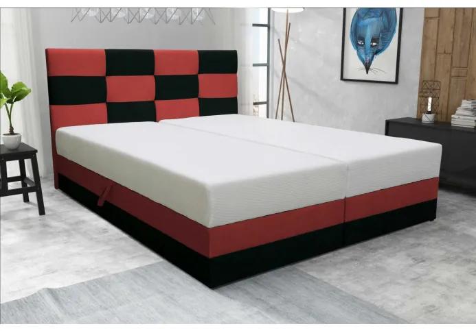 Dizajnová posteľ MARLEN 180x200, červená + čierna