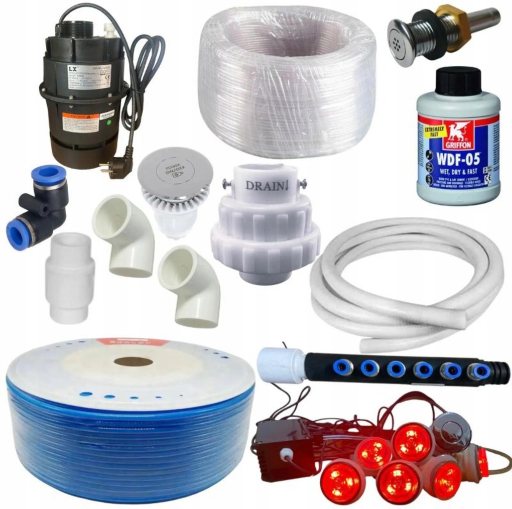 Aeromasážny set vzduchovej masáže Jacuzi Bali 900W 30 trysiek vrátane 6LED