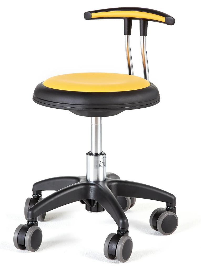 Mobilná pracovná stolička STAR, V 300-380 mm, žltá