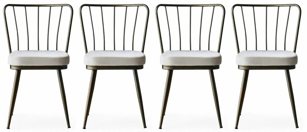 Súprava jedálenských stoličiek Yildiz Cream and Brown, 4 ks, 4 ks