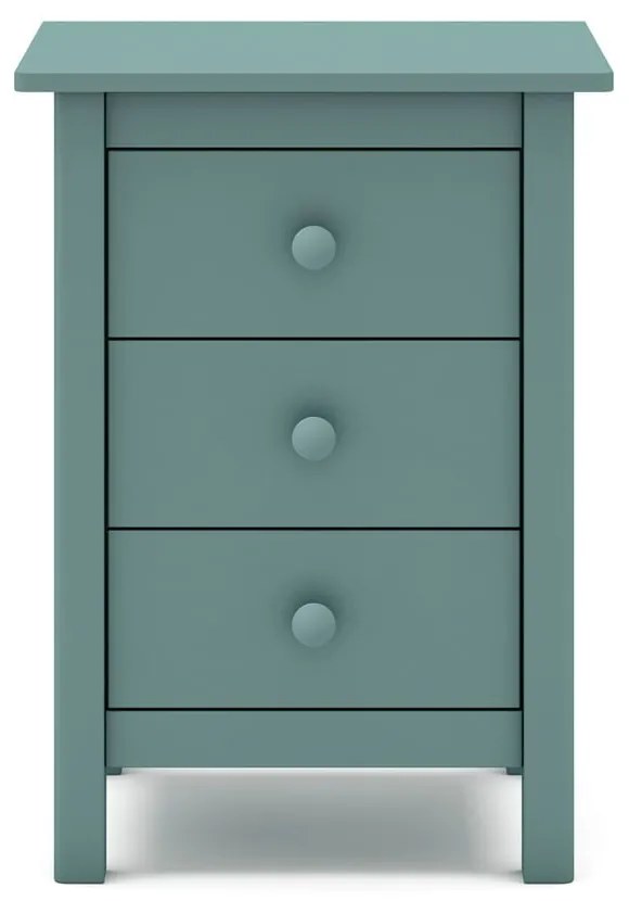 Detský nočný stolík z borovicového dreva v petrolejovomodrej farbe Max - Marckeric