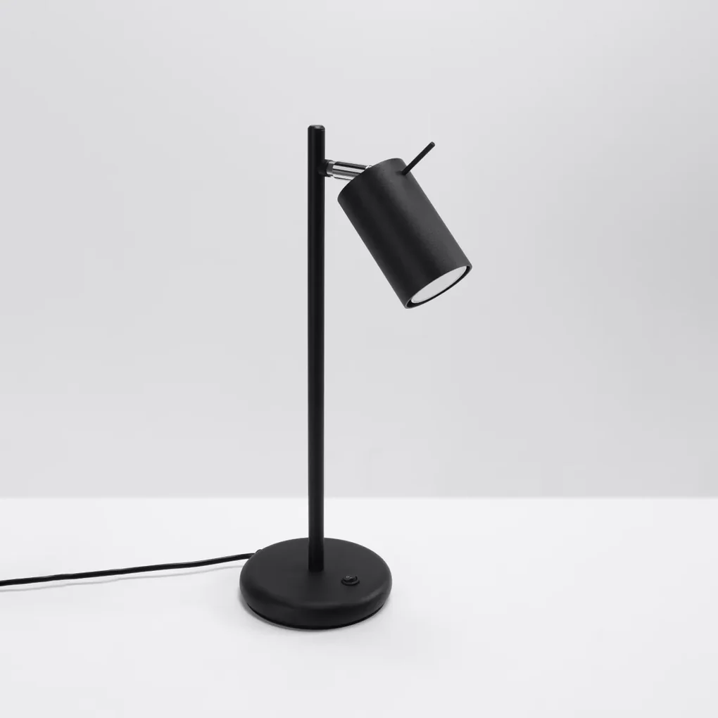 Stolná lampa Ring, 1x čierne kovové tienidlo
