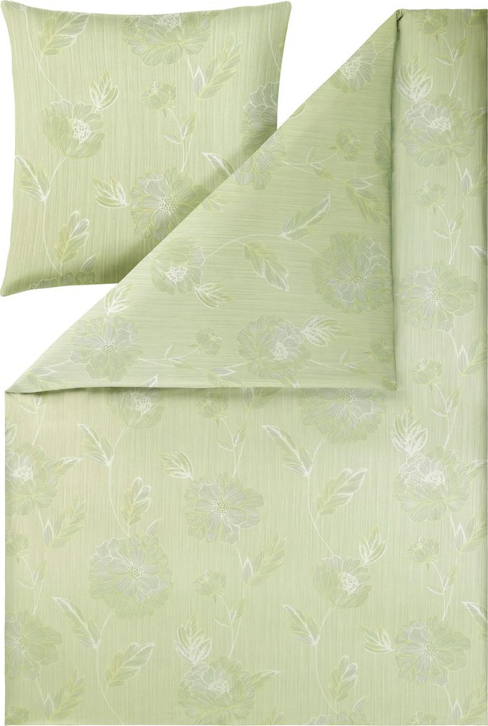XXXLutz POSTEĽNÁ BIELIZEŇ, interlock džersej, zelená, 140/200 cm Estella - Obliečky & plachty - 004142136501