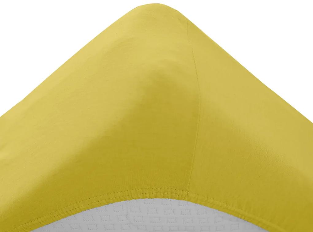Jersey plachta do detskej postieľky žltá 60x120 cm