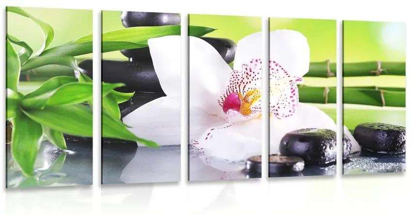 5-dielny obraz japonská orchidea - 100x50