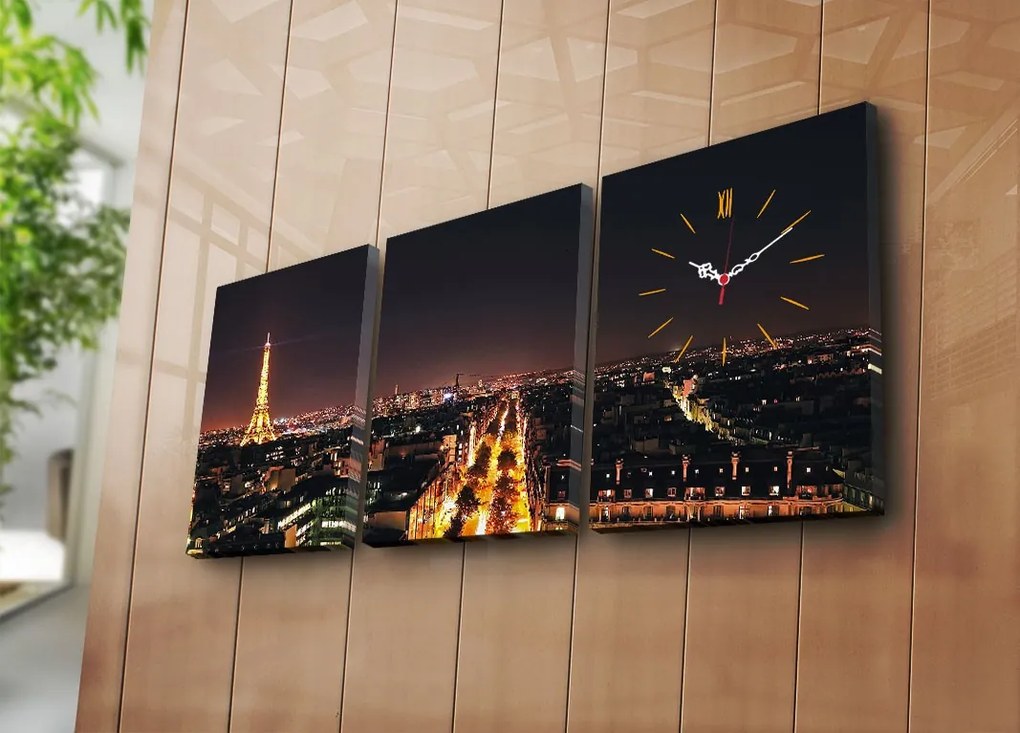 Nástenné hodiny Paríž 96x40 cm viacfarebné