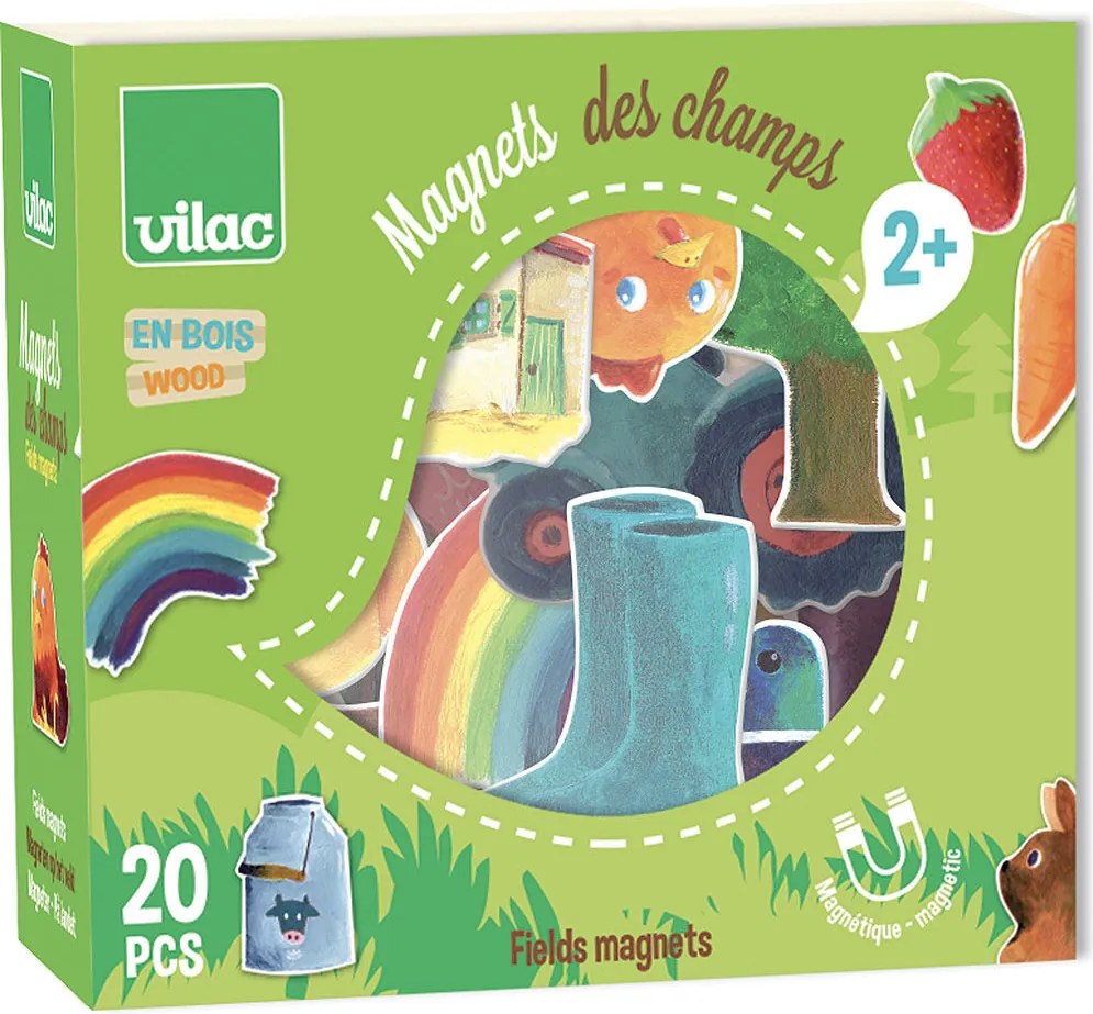 Drevené magnetky - Vidiek  - 20 ks