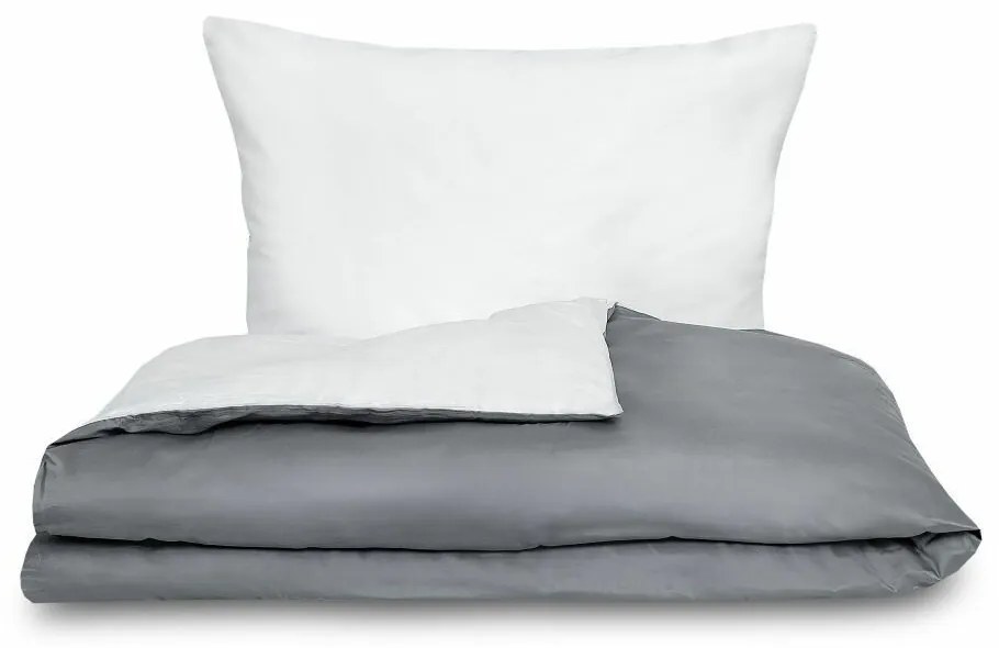 Kvalitex Saténové obliečky Luxury Collection biela/tmavosivá, 140 x 200 cm, 70 x 90 cm