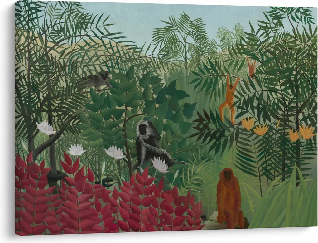 Obraz - Henri Rousseau, Tropical Forest with Monkeys, reprodukcia (70x50 cm)