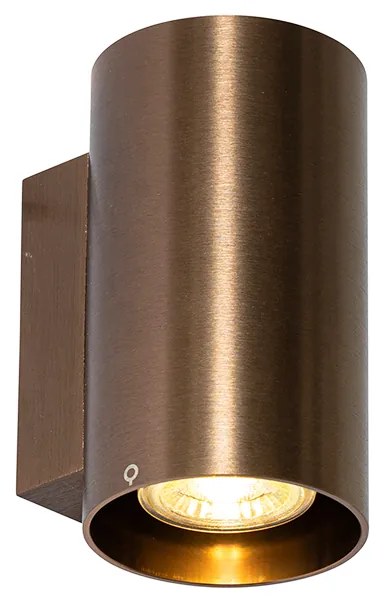 Inteligentné nástenné svietidlo tmavý bronz okrúhle 2-svetlá vrátane 2 Wifi GU10 50mm - Sandy