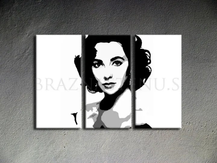 Ručne maľovaný POP Art obraz Elizabhet Taylor | rôzne rozmery
