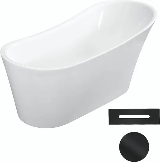 Besco Akrylátová voľne stojaca vaňa Calima 170x74 BESCO-Typ výpuste: Click-Clack s prepadom, grafit, BESCO-Rozmery: 170x74, BESCO-Farba: Biela