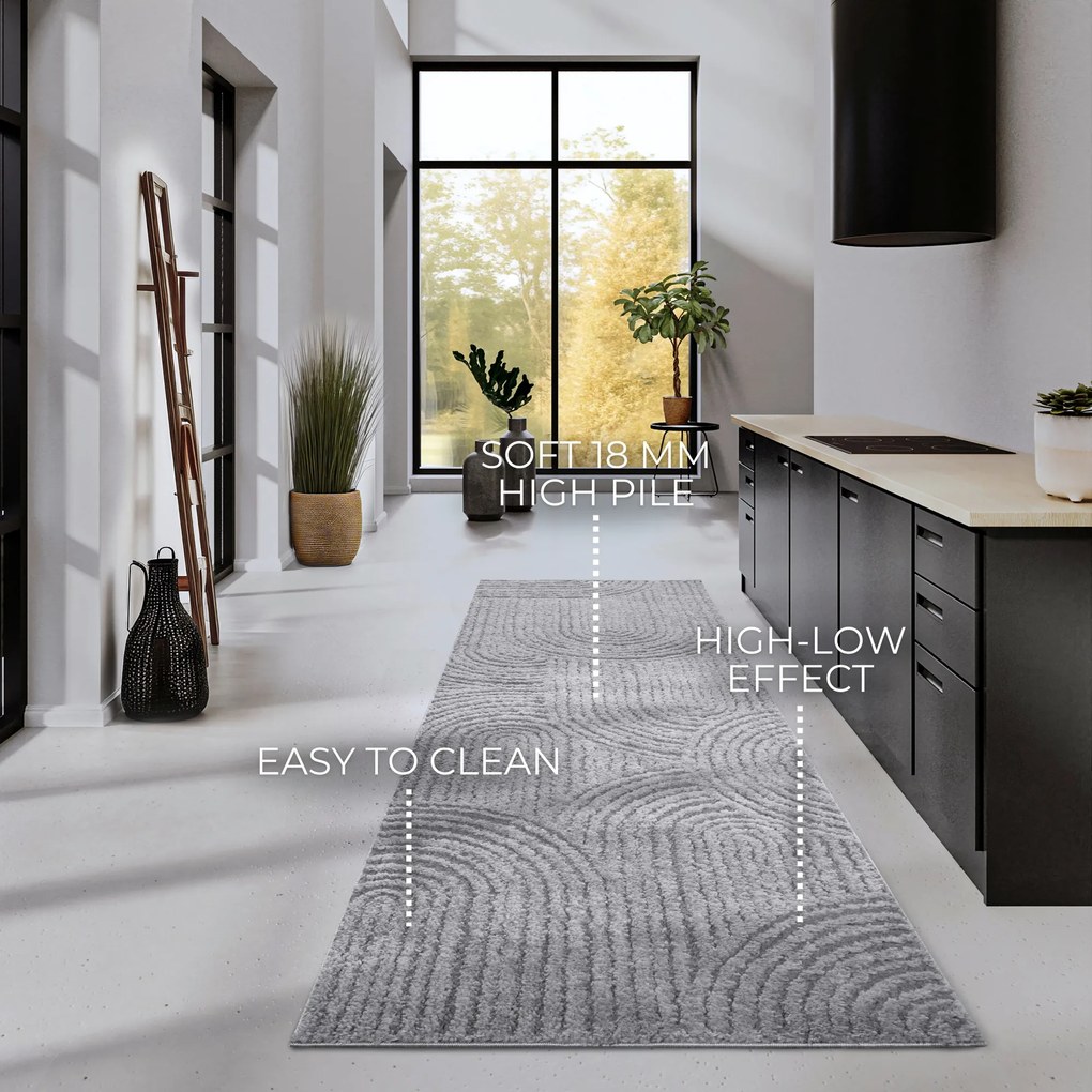 Behúň Gallery 106091 Light Grey z kolekcie Elle, 80x240, šedá, obývacia izba, ELLE Decoration