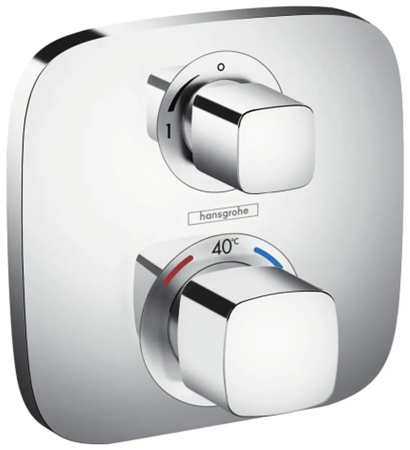 Hansgrohe Ecostat E, termostatická batéria pod omietku s uzatváracím ventilom, chrómová, HAN-15707000