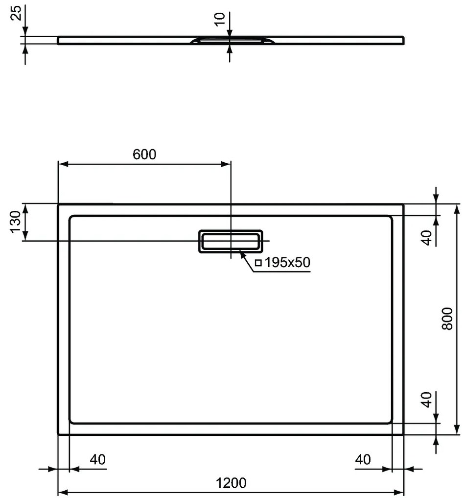 Ideal Standard UltraFlat New - Akrylátová sprchová vanička 1200x800 mm, biela T446901