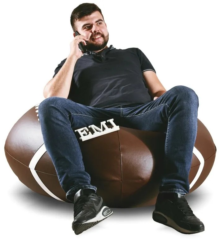Sedací vak lopta tmavohnedá EMI