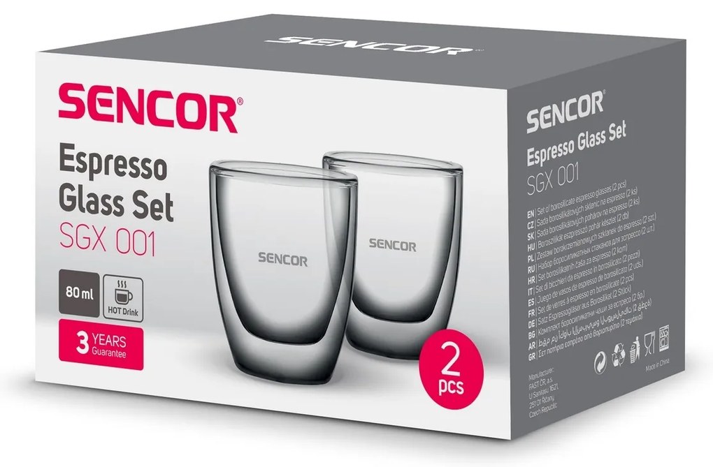 Sencor SGX 001 termo pohár na espresso 80 ml, 2 ks