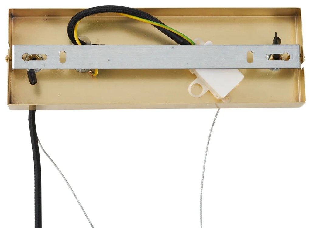 Dizajnové závesné svietidlo zlaté s dúhovým sklom 8-svetiel - Uvas