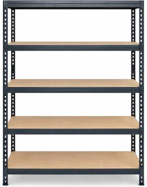 Akcia 3x Regál 183x60x40 cm lakovaný 5-policový, nosnosť 100 kg, RIVET - čierny