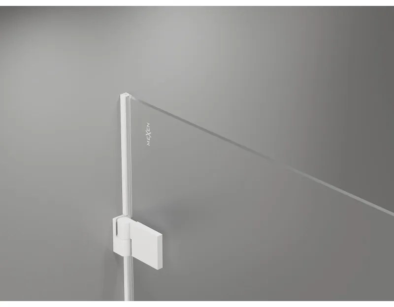 Mexen Lunar-B Duo, výklopný sprchový kút 100 x 80 cm, 8mm číre sklo, biely profil, 832-100L-080P-20-00