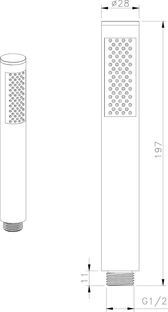 Sapho Sapho, Ručná sprcha, 185mm, medená matná, DO221