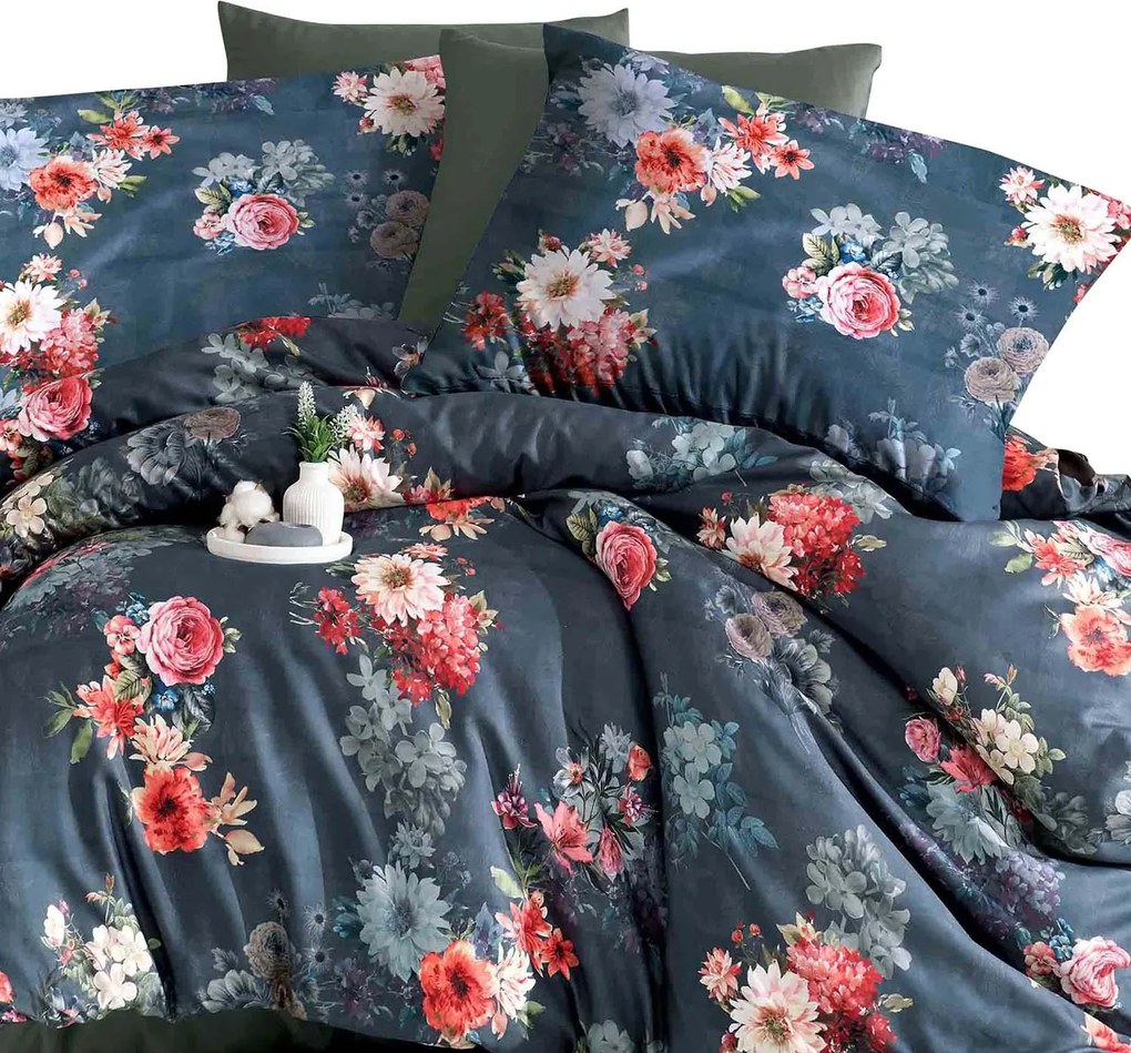 SATÉNOVÉ OBLIEČKY LUXURY MERISA 200X220 CM, 2KS 70X80 CM KVETY