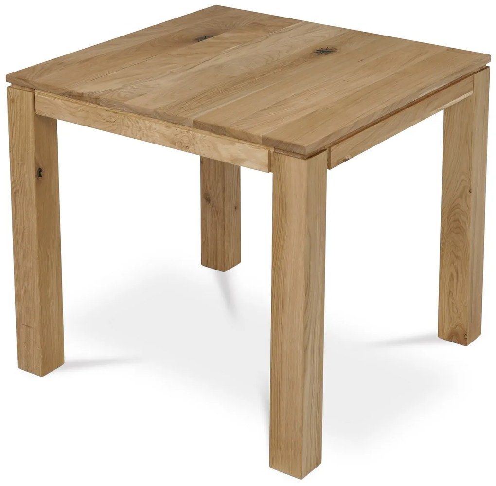 Jedálenský stôl z masívneho dreva 80 x 80 cm, dub