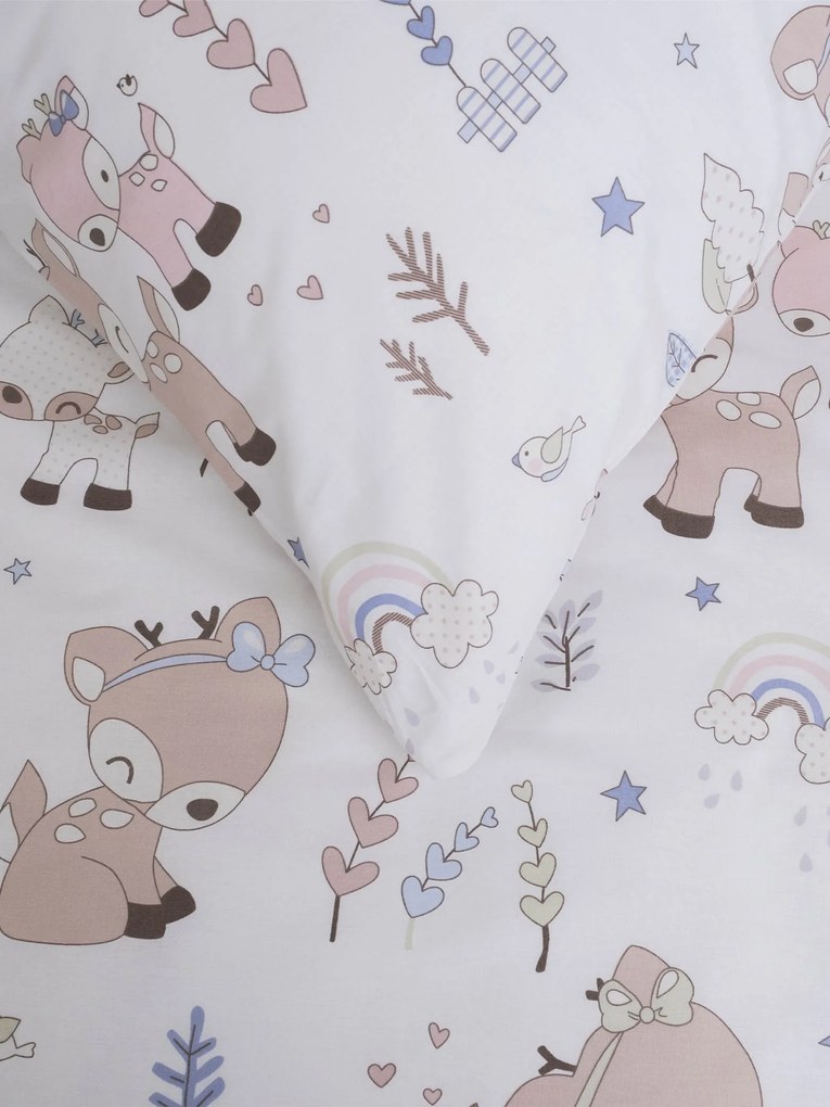 Bavlnená obliečka na vankúš Renforcé 50 × 70 cm - Srnčie šťastie