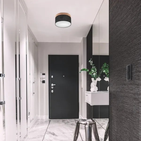 Brilagi - LED Stropné svietidlo BELLADONNA 1xE27/15W/230V pr. 30 cm čierna/dub