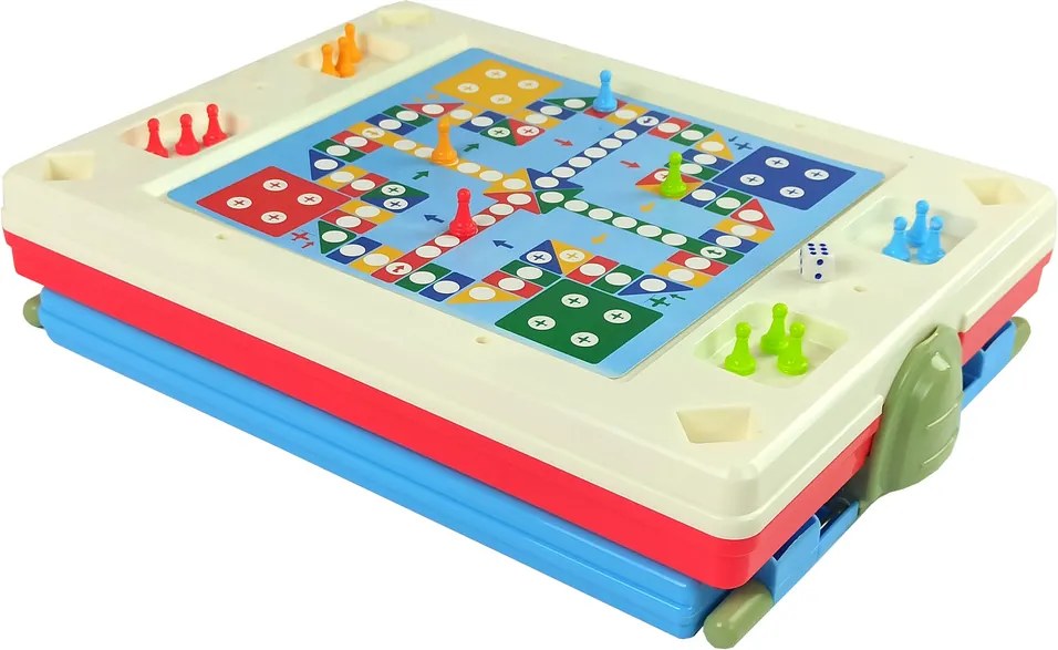 LEAN Toys Magnetická a kriedová tabuľa 3 v 1 s herným stolom modrá