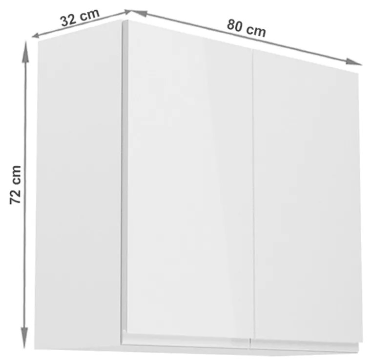 Horná kuchynská skrinka G80 Aurellia (biela + biely lesk). Vlastná spoľahlivá doprava až k Vám domov. 1015739