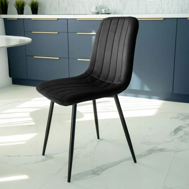 Jedálenská stolička FRESNO VELVET čierna