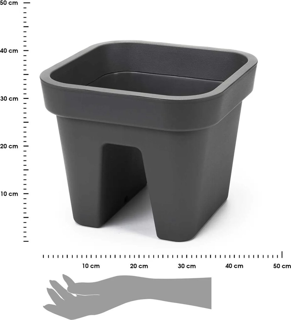 Balkónový truhlík Lys 29 cm antracitový