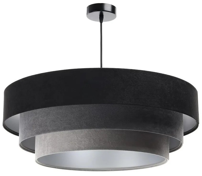 Luster na lanku TRINITI 1xE27/60W/230V čierna/šedá