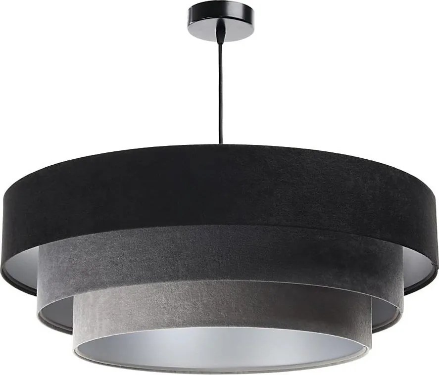 Luster na lanku TRINITI 1xE27/60W/230V čierna/šedá