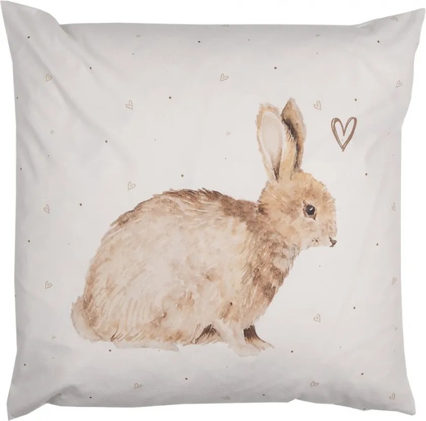 Obliečka na vankúš s motívom zajačika a srdiečok Bunnies in Love - 45*45 cm