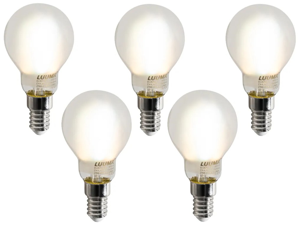 Sada 5 inteligentných LED žiaroviek E14 P45 matných 4,2 W 470 lm 2700-6500 K