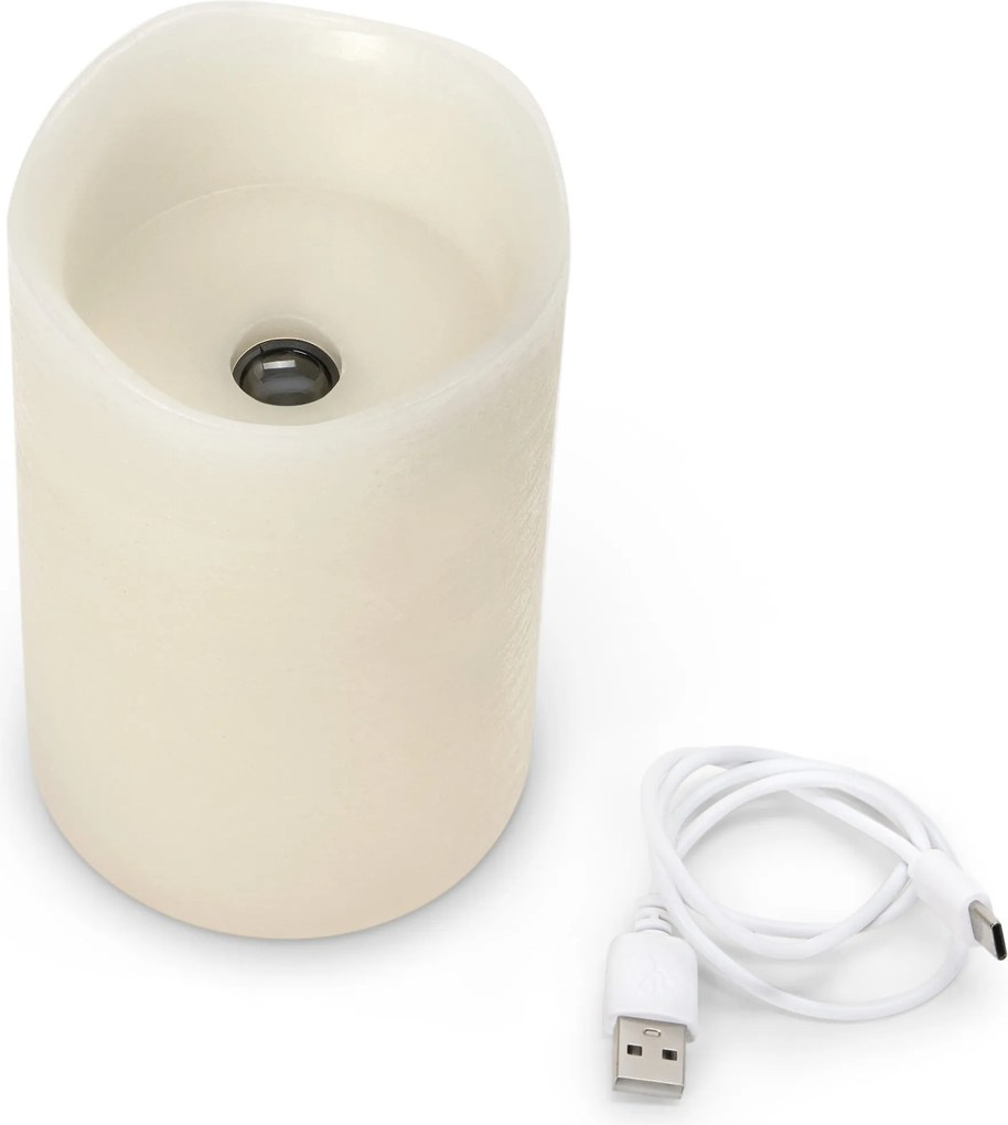 LED sviečka z pravého vosku s projektorom