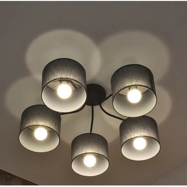 Prisadený luster ALBA 5xE27/15W/230V sivá