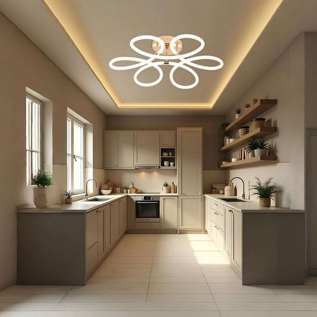 Toolight Toolight, LED moderné stropné svietidlo, 99W, 4000K, 5000lm, G023-C, zlatá, OSW-06374
