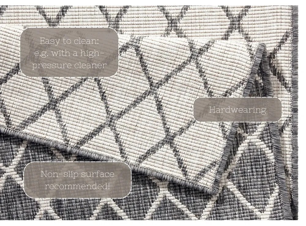 Sivo-krémový vonkajší koberec NORTHRUGS Malaga, 160 x 230 cm