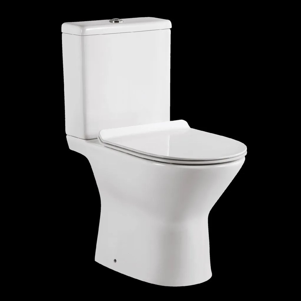 Invena Lumin, WC kombi + toaletné sedadlo z duroplastu, horizontálny odtok, biela lesklá, INV-CE-88-001-W